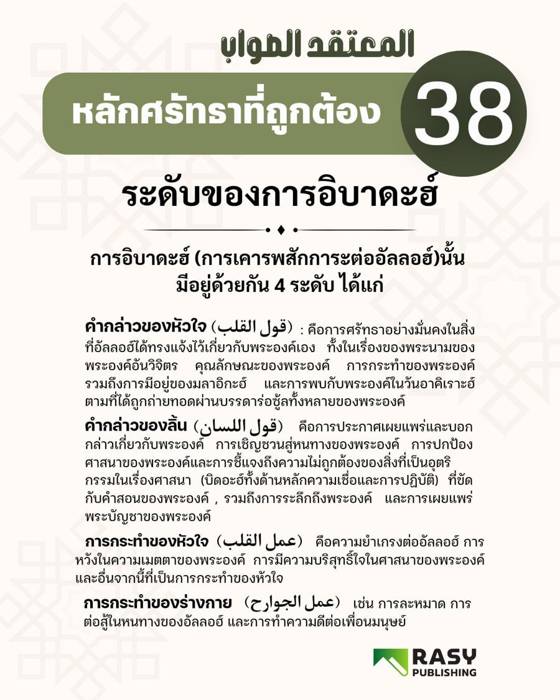 ภาพประกอบ: ระดับขั้นของอิบาดะฮ์