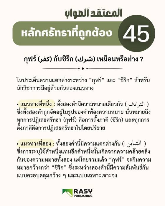 ภาพประกอบ: ชิริกกับกุฟร์ เหมือนหรือต่างกัน?